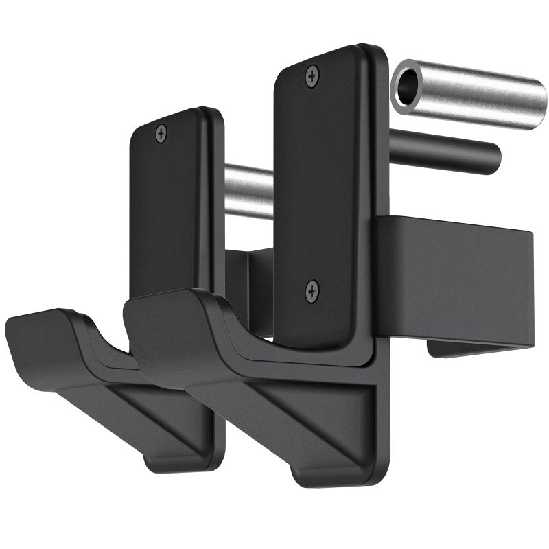Kipika J-Hooks for 2"" x 2"" Power Rack with 5/8"" or 1"" Hole, Bottom Reinforced Steel Hooks with Rubber Pads, Heavy Duty Power Rack Attachments, Squat Rack Accessories for Strength Training, Set of 2 - Image 1